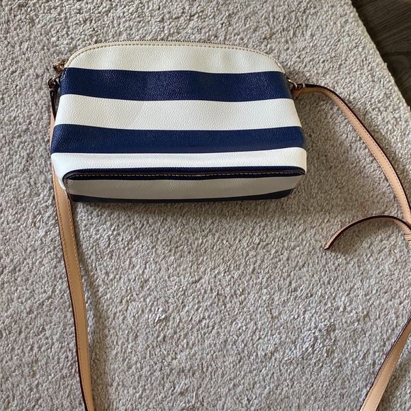 Blue/white striped Kate Spade over the shoulder purse. - Picture 3 of 4